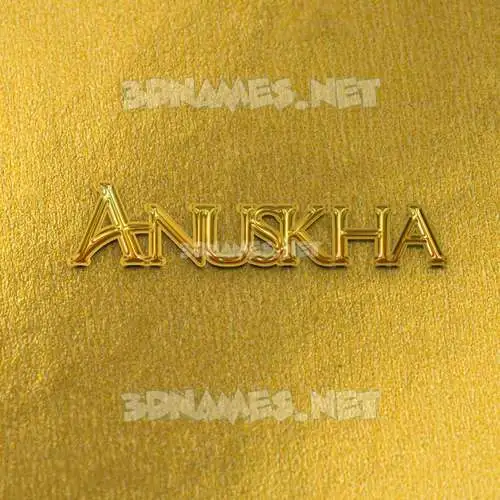 anuskha in All Gold style - 3D name wallpaper