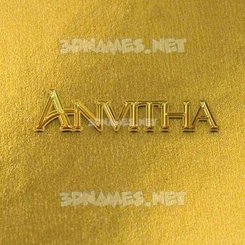 anvitha in All Gold style - 3D name wallpaper