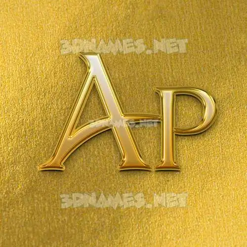 ap in All Gold style - 3D name wallpaper
