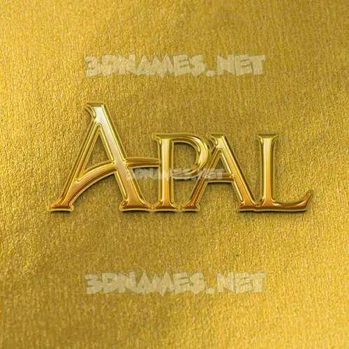 apal in All Gold style - 3D name wallpaper