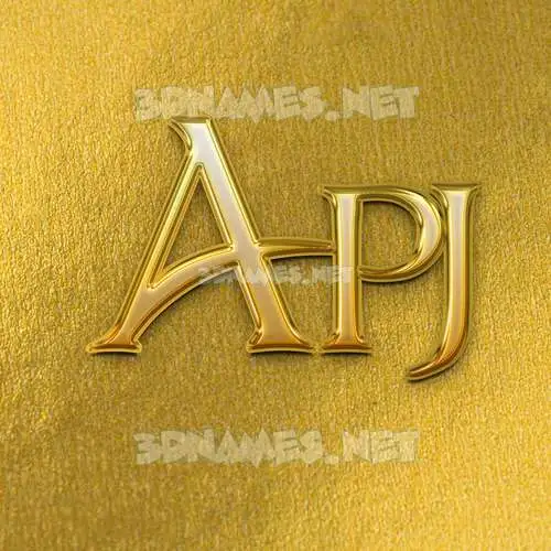 apj in All Gold style - 3D name wallpaper