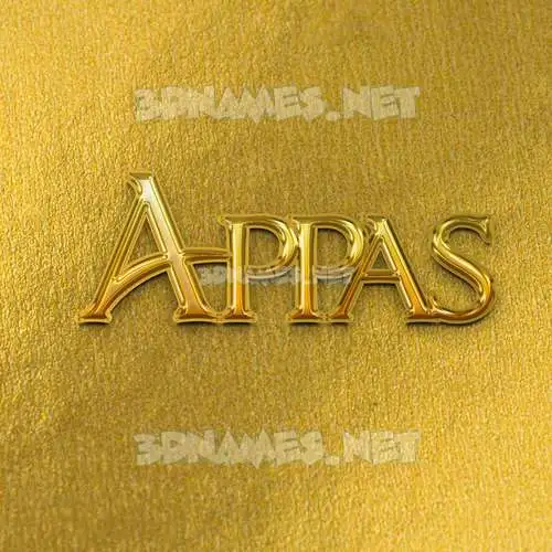 appas in All Gold style - 3D name wallpaper appas in All Gold style - 3D name wallpaper