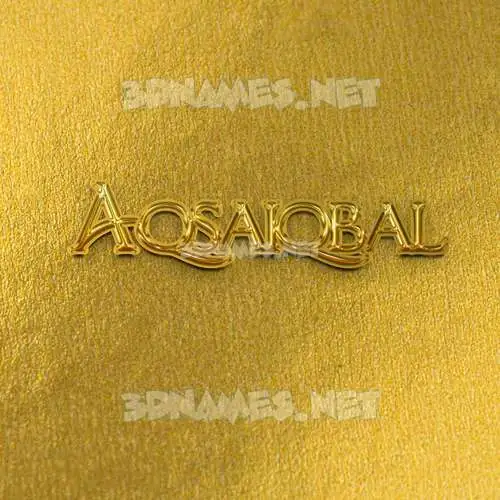 aqsaiqbal in All Gold style - 3D name wallpaper