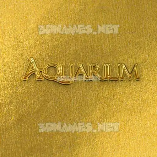 aquarium in All Gold style - 3D name wallpaper
