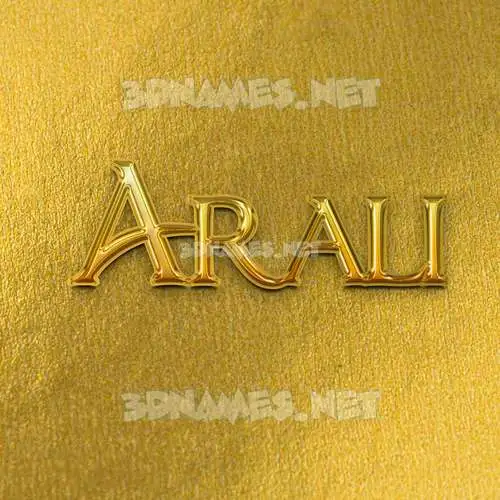arali in All Gold style - 3D name wallpaper