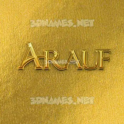 arauf in All Gold style - 3D name wallpaper