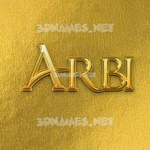 arbi in All Gold style - 3D name wallpaper