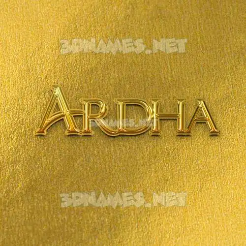 ardha in All Gold style - 3D name wallpaper