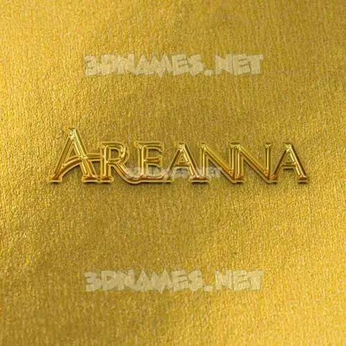 areanna in All Gold style - 3D name wallpaper