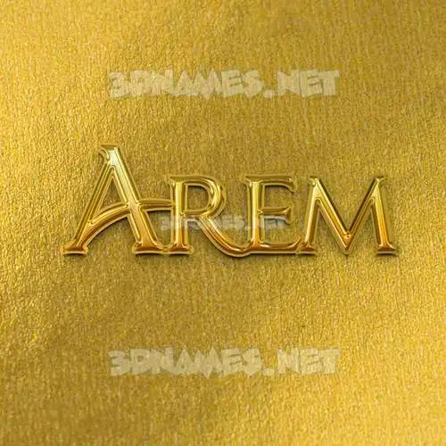arem in All Gold style - 3D name wallpaper