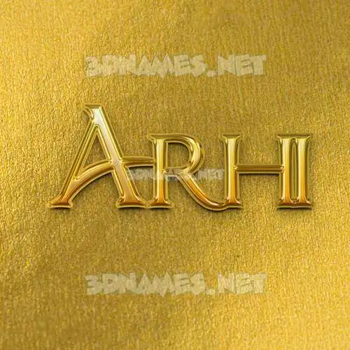 arhi in All Gold style - 3D name wallpaper