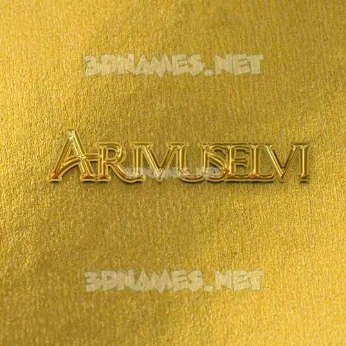 arivuselvi in All Gold style - 3D name wallpaper