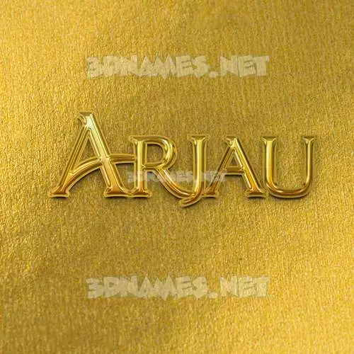 arjau in All Gold style - 3D name wallpaper