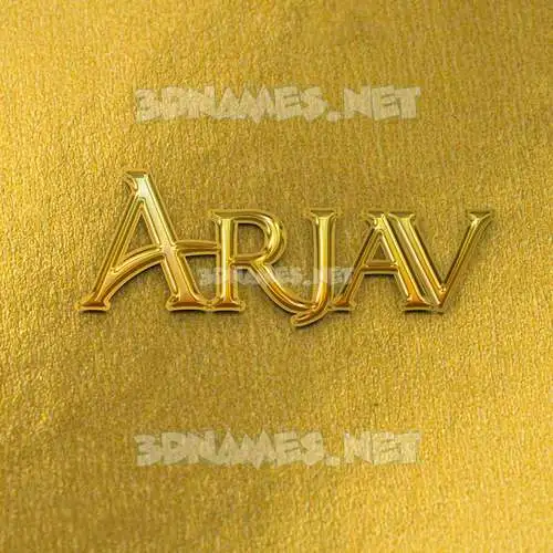 arjav in All Gold style - 3D name wallpaper