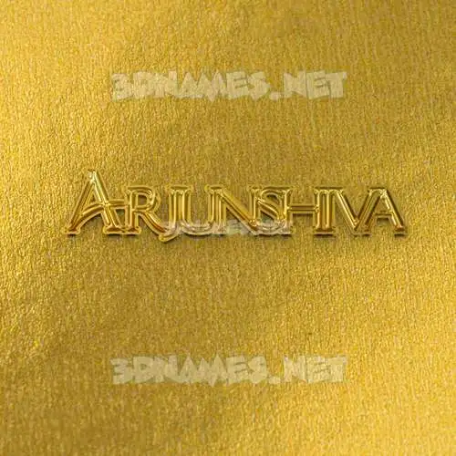arjunshiva in All Gold style - 3D name wallpaper