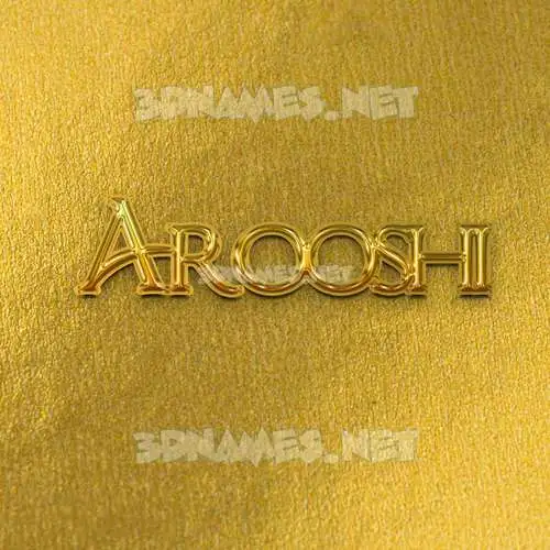 arooshi in All Gold style - 3D name wallpaper