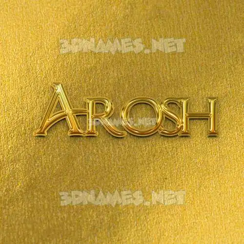 arosh in All Gold style - 3D name wallpaper