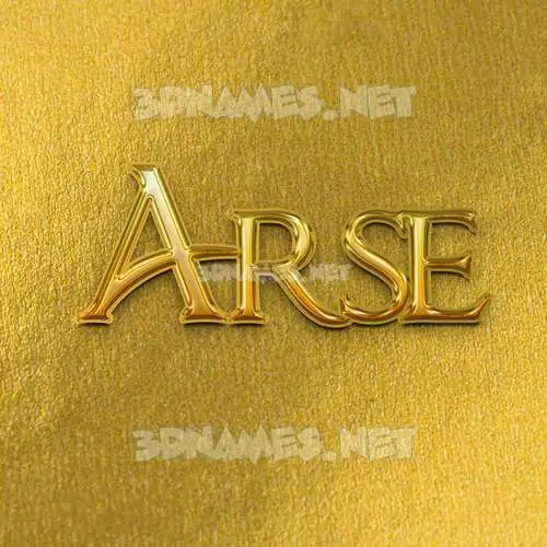 arse in All Gold style - 3D name wallpaper
