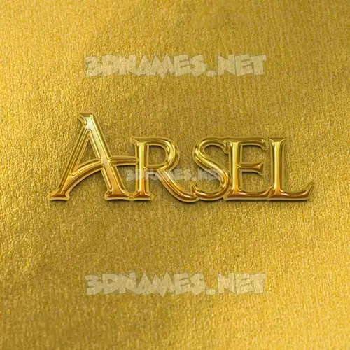 arsel in All Gold style - 3D name wallpaper