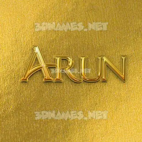 arun in All Gold style - 3D name wallpaper