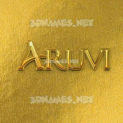 aruvi in All Gold style - 3D name wallpaper
