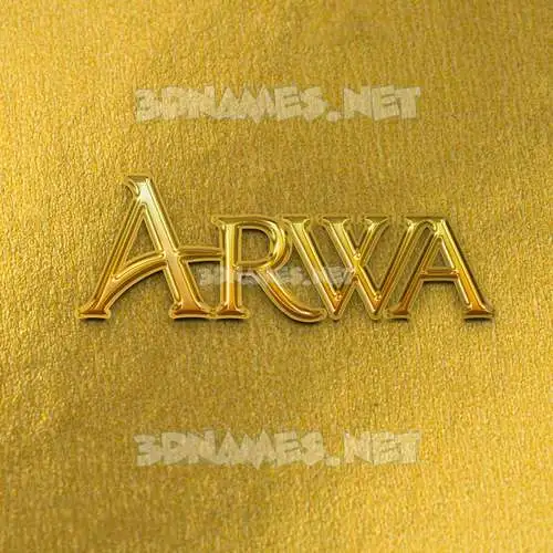arwa in All Gold style - 3D name wallpaper