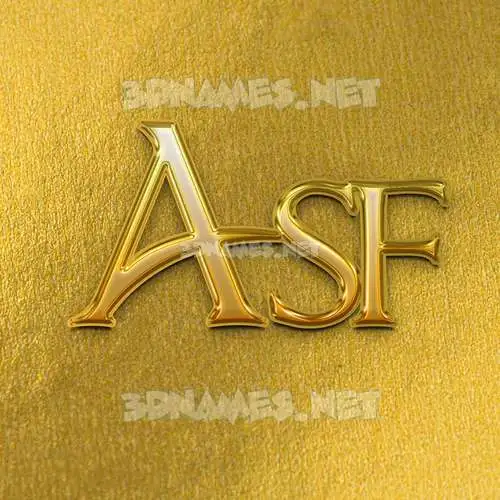 asf in All Gold style - 3D name wallpaper