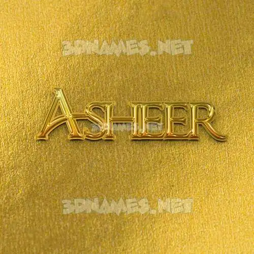 asheer in All Gold style - 3D name wallpaper