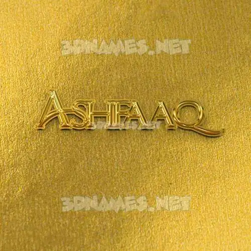 ashfaaq in All Gold style - 3D name wallpaper