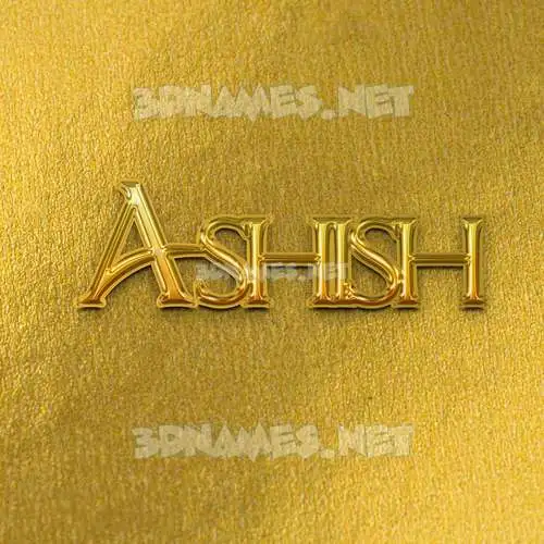 ashish in All Gold style - 3D name wallpaper