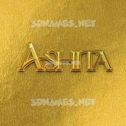 ashita in All Gold style - 3D name wallpaper