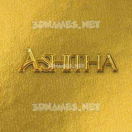 ashitha in All Gold style - 3D name wallpaper