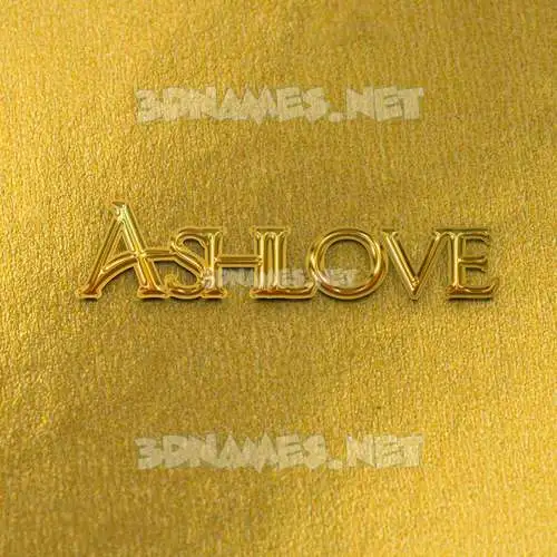 ashlove in All Gold style - 3D name wallpaper