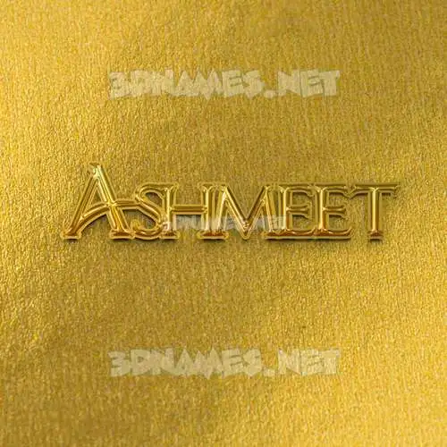 ashmeet in All Gold style - 3D name wallpaper