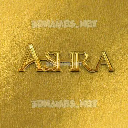 ashra in All Gold style - 3D name wallpaper