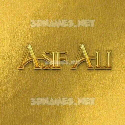 asif ali in All Gold style - 3D name wallpaper