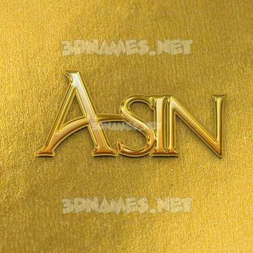 asin in All Gold style - 3D name wallpaper