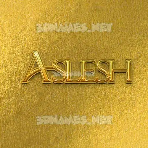 aslesh in All Gold style - 3D name wallpaper