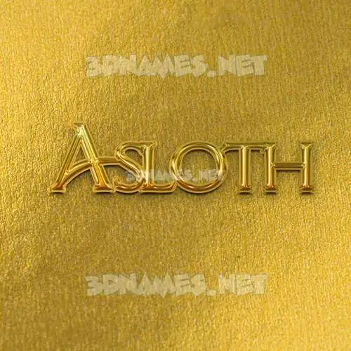 asloth in All Gold style - 3D name wallpaper
