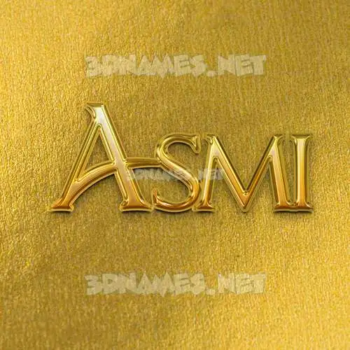 asmi in All Gold style - 3D name wallpaper