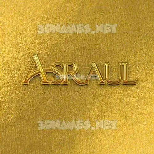 asraul in All Gold style - 3D name wallpaper