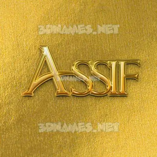 assif in All Gold style - 3D name wallpaper
