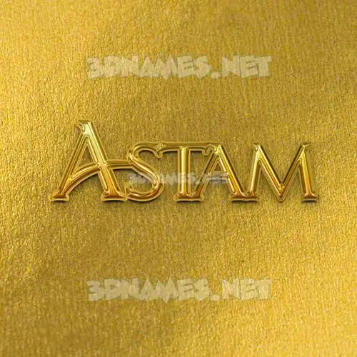 astam in All Gold style - 3D name wallpaper