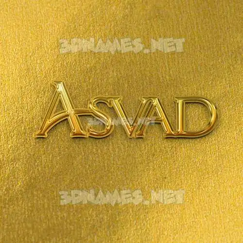 asvad in All Gold style - 3D name wallpaper
