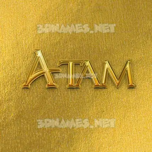 atam in All Gold style - 3D name wallpaper