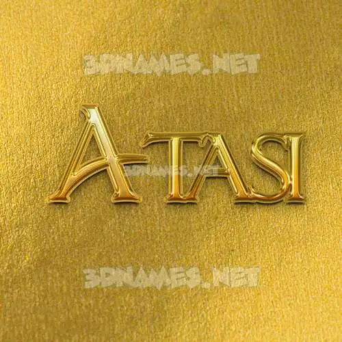 atasi in All Gold style - 3D name wallpaper