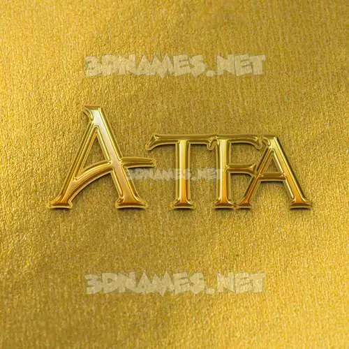 atfa in All Gold style - 3D name wallpaper