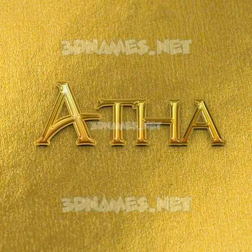 atha in All Gold style - 3D name wallpaper