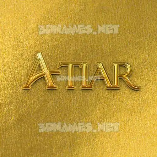 atiar in All Gold style - 3D name wallpaper
