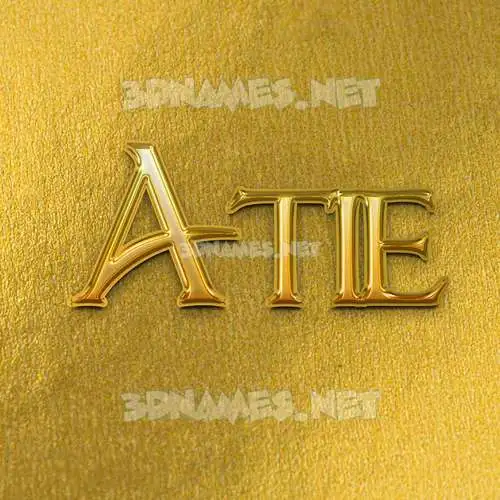 atie in All Gold style - 3D name wallpaper